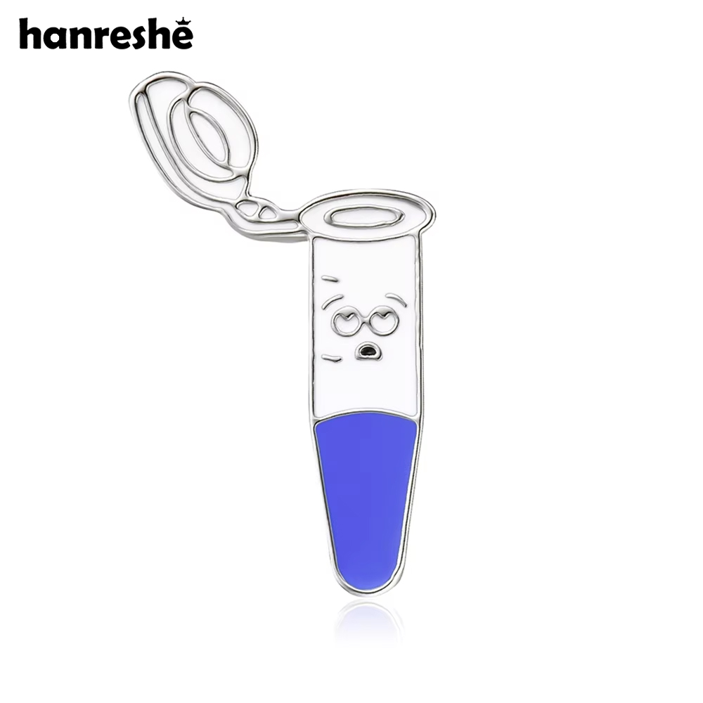 Medical Lab Youtube - Hanreshe Funny Test Tube Enamel Brooch